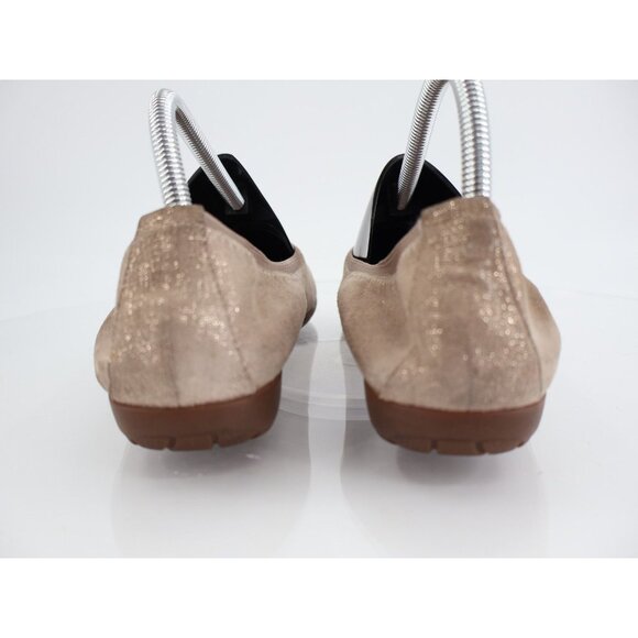 Abeo Tia Bio System Sz 10 N Women Gold Smooth Fabric Slip On Ballet Flat Shoes - Picture 6 of 12